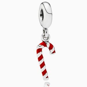 Pandora Retired Red Enamel Dangle Candy Cane Charm 791193EN09